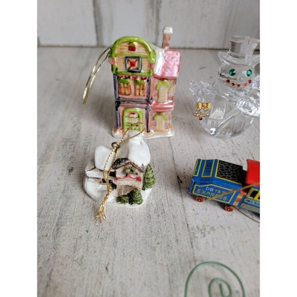 Xmas house snowman bird ornament train dove unique set snowman - Picture 3 of 8